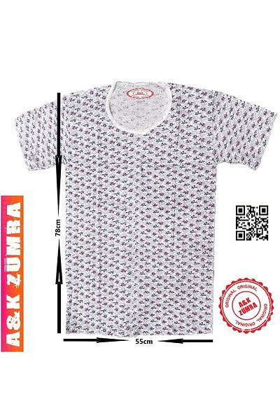 A&K ZÜMRA Μισό μανίκι Ruched Mother Pattern Μονό Πακέτο 3"