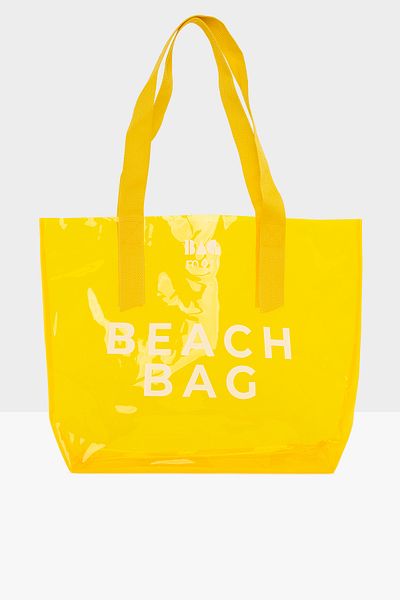 Bagmori Yellow Women's Beach Bag Printed Transparent Beach Bag M000007257