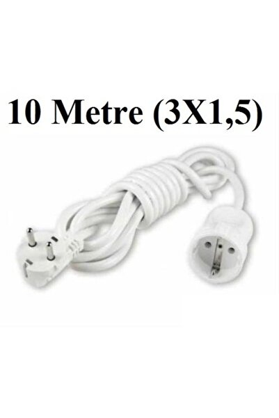 VİKO Topraklı Uzatma Seyyar Kablosu Tekli Priz 10 Metre 3x1,5 Mm Seyyar Uzatma Kablosu