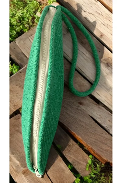AyçaWorld Green Straw Clutch Handbag