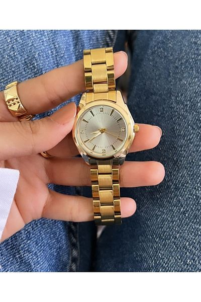 Spectrum Gold Color Stainless Steel Cord Luxury Women's Wristwatch