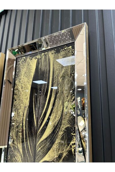 Efe Ayna 3D TÜY-BRONZ AYNA TABLO SETİ-30x70cm (30x70 x 2 adet tablo)