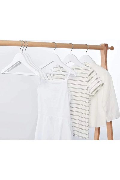 UNDERGROUND TRADE 48 Pieces Wooden Look Children's Clothes Hanger Baby Hanger Clothes and Clothes Hanger 48 Pieces