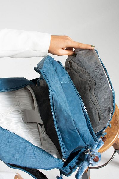 DUOMİNO Turquoise Blue Crinkle Backpack - Water Resistant, Large Size, for Laptop and Travel 15.6