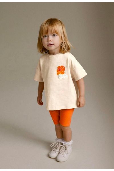 Soody Kids Embossed Flower Printed girl's leggings bottom top suit