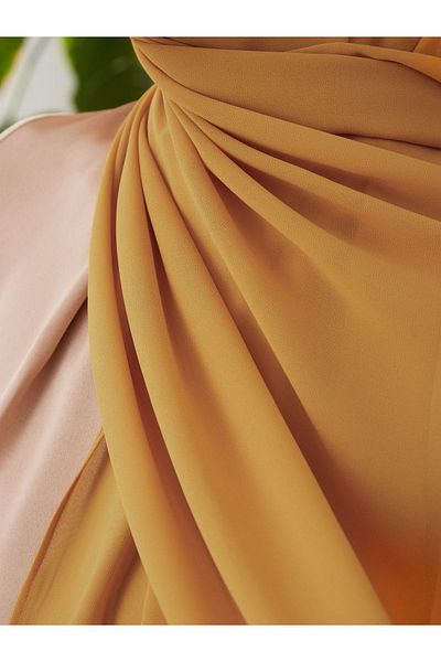 Femple Modest Luxury Mustard Chiffon Shawl - 180x70cm Hijab