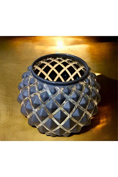 Candle Vase Χειροτεχνία από γυάλινο βάζο με μοτίβο κηρήθρας μικρού μεγέθους