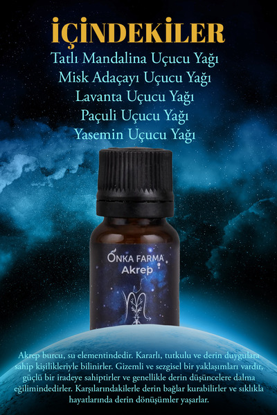 OnkaFarma Onka Farma Akrep Burcu Uçucu Yağ Karışımı 10 ml - Burç Serisi Aromaterapi