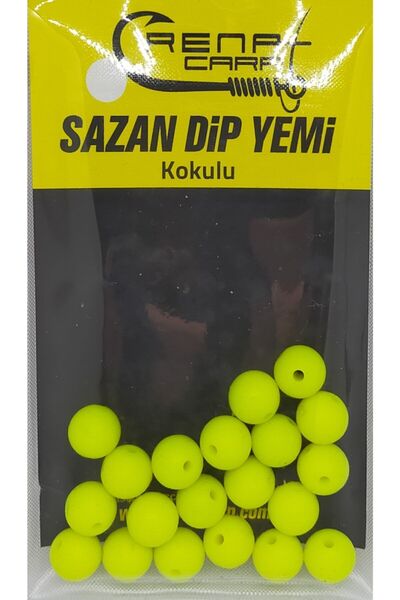RENAT CARP Delikli Kokulu Fluo Yeşil Top Sazan Dip Yemi 9 Mm (20 Adet)