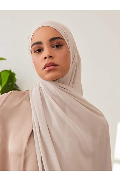 Femple Modest Cool Grey Chiffon Shawl - Luxury, 180x70cm, Hijab