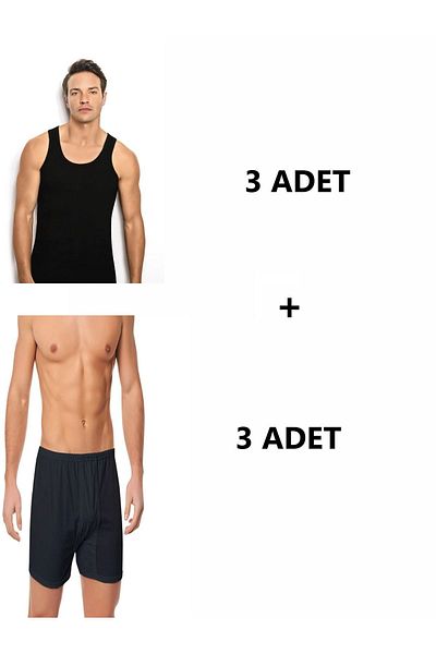 PİERLES Men's 6 Pack Cotton Long Briefs and Undershirt