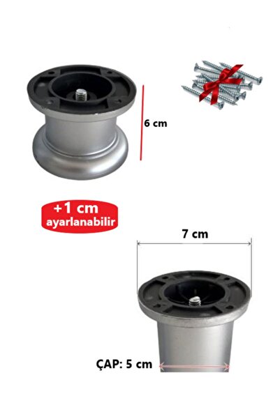 ŞENEL Yapı Market 6 Cm Gri Ayarlanabilir Jumbo Ayak Tv Ünitesi, Koltuk, Dolap...