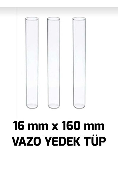 LAURELWOOD Laurel-wood 3 Adet Vazo Cam Yedek Tüp Vazo Tüpü 16x160 Mm (16 CM U...