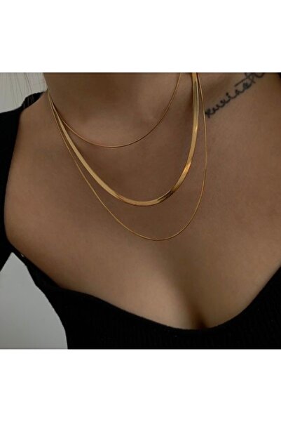 CHARMLUCKY ÇELİK 3LÜ ZİNCİR KOLYE