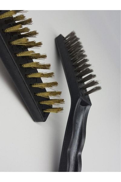 optana Professional Wire Brush Set of 2 - Steel and Copper Brush, Joint Sink Kitchen Spark Plug Rust Dirt Cleaner