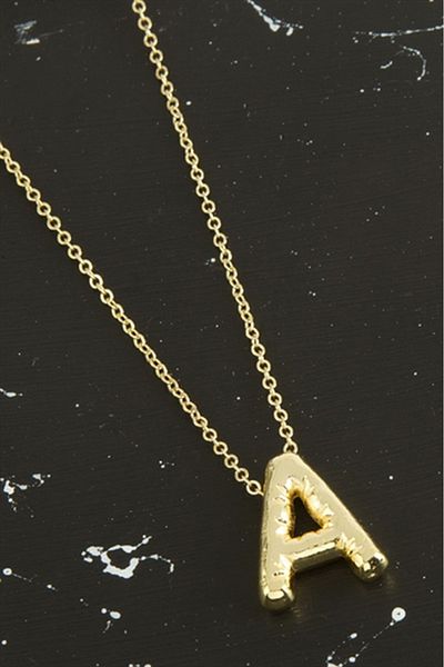 HerşeyVarBurda Gold Colored 3D Letter Balloon Necklace