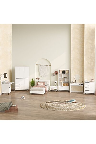 L'occi Concept Leena Genç Odası Takımı 7'Li Set Beyaz LA27-W
