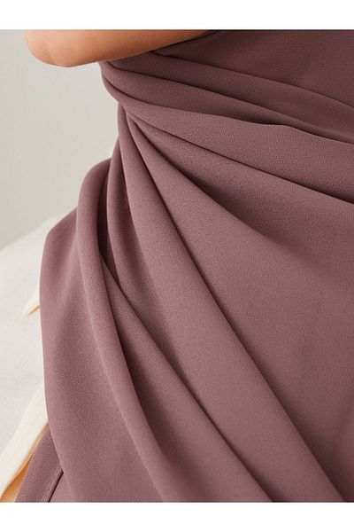Femple Modest Rose Brown Deluxe Σιφόν Σάλι - 180x70cm Hijab