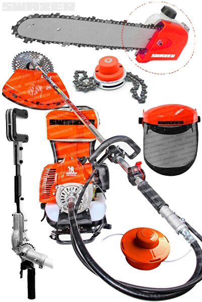 Swazer Pro Benzinli Motorlu Sırt Tırpan Ve Budama + Silkeleme Aparatı BC330 4...