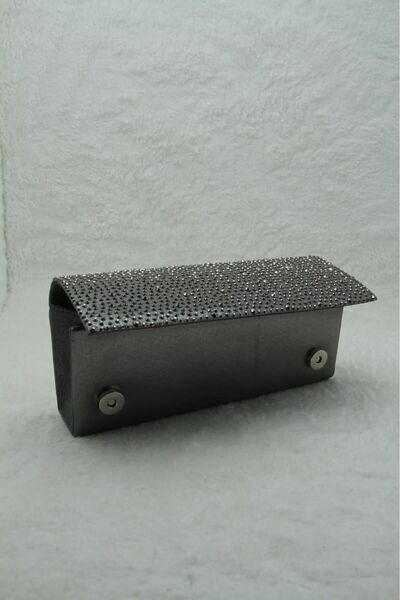 she poly Platinum Stone Evening Dress Bag Clutch Portfolio Strap Shoulder and Hand Bag 2024