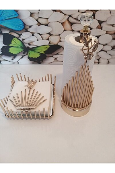 KALBELEK HOME Kalbelek Japon Güllü Kağıt Havluluk Ve Peçetelik Seti