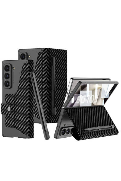 Rivor Samsung Galaxy Z Fold 6 Uyumlu Kılıf Kamera Korumalı Karbon Tasarımlı  ...