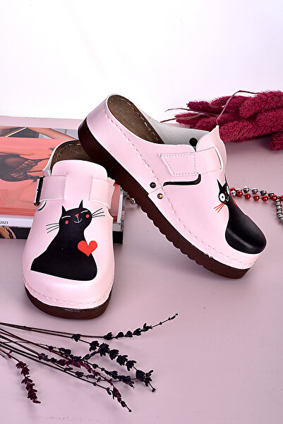azizsahinshoes 3056 Aşık Kedi Desenli Anatomik Terlik