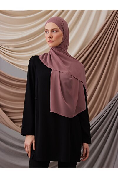 Femple Modest Πολυτελές σάλι σιφόν - Παλιό ροζ χρώμα, αυτοκόλλητο, 170x65cm Hijab