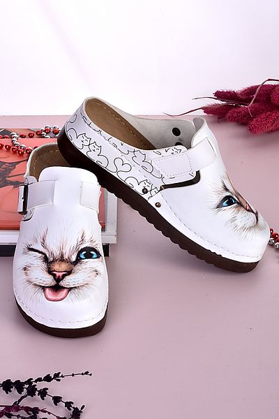 azizsahinshoes 3054 Μοντέλο Μπλε Ανατομικές Παντόφλες με Μάτια Γάτας