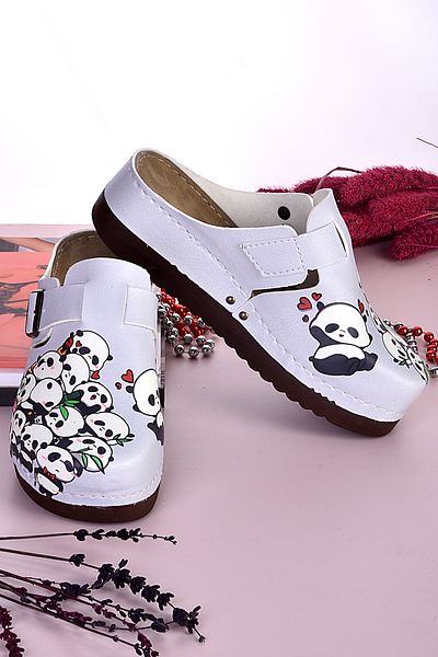 azizsahinshoes 3047 Ανατομικές παντόφλες με σχέδιο Panda