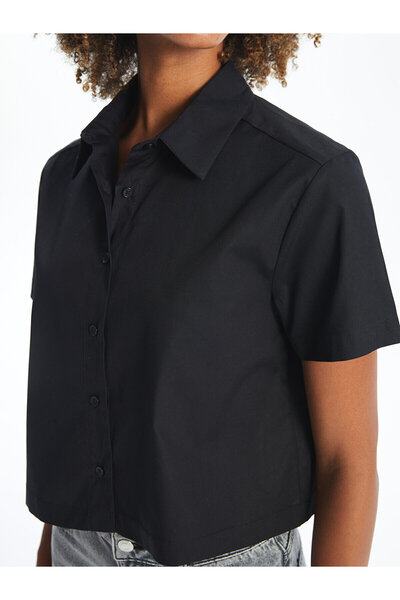 LC Waikiki Dámská košile s krátkým rukávem z popelínové tkaniny - LCW