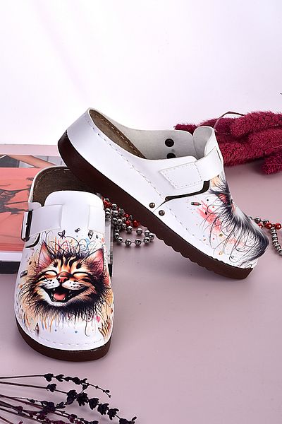 azizsahinshoes Παντόφλες Happy Cats με ανατομικό σχέδιο μοντέλου 3036
