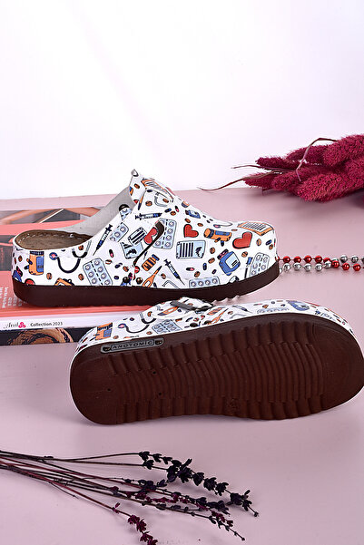 azizsahinshoes 3034 Model Anatomical Patterned Doctor Appliance Slippers