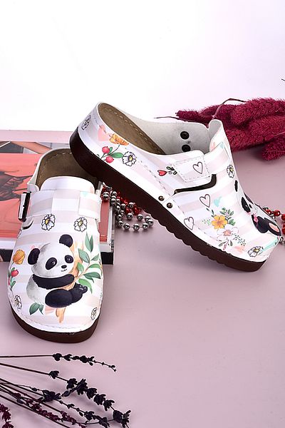 azizsahinshoes 3046 Ανατομικές παντόφλες με σχέδιο Innocent Panda