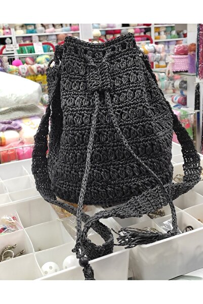 Kevser nur tuhafiye El örgüsü kağıt ipten torba çanta