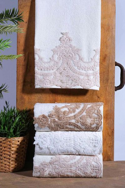 Comfort Home Σετ πετσετών χεριών και προσώπου Carmen 3 τεμαχίων |   Πετσέτα κεφαλιού |   50x90 εκ |   100% βαμβάκι