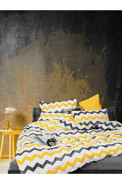 Lotus Zigzag Pattern Luxury Cotton Single Duvet Cover Set