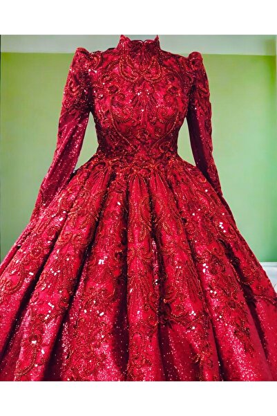 Ömür Gelinlik Kırmızı Model Nişanlık