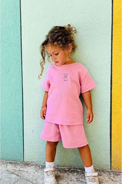 Mamareng 100% Cotton Thin Soft Fabric Camisole Embroidered Baby Kids Set