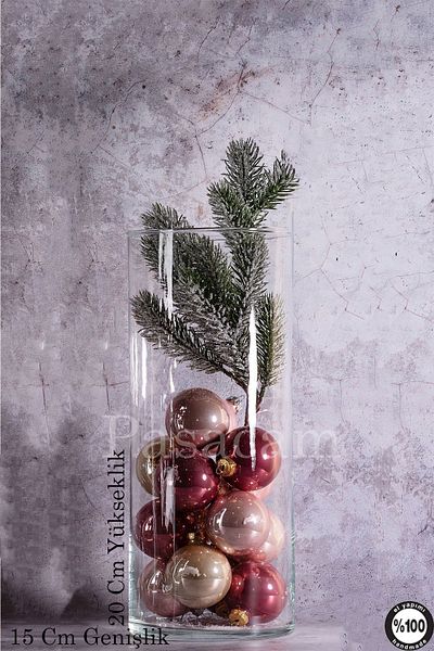 Paşabahçe 10 cm Wide Height Cylinder Glass Vase - 20-30-40