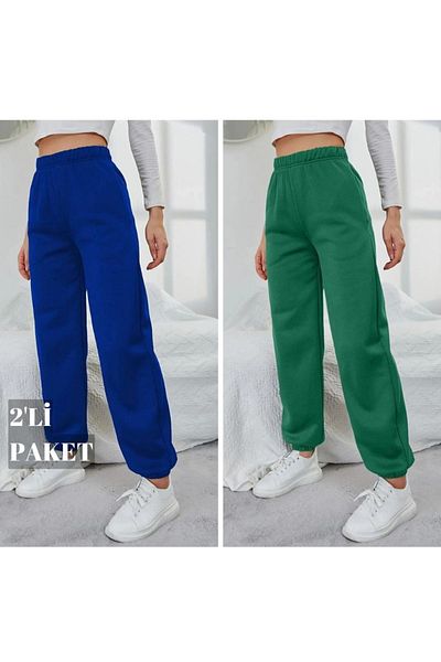 DAXİS Sportwear Company Pantaloni de trening colorați pentru femei - Pachet de 2 supradimensionați