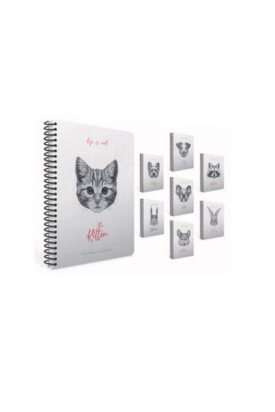 Gıpta Life Is Cool Spiral Hard Cover Notebook 17x24cm 120 Sheets Ruled 4684 (mixed Color 1 Piece)