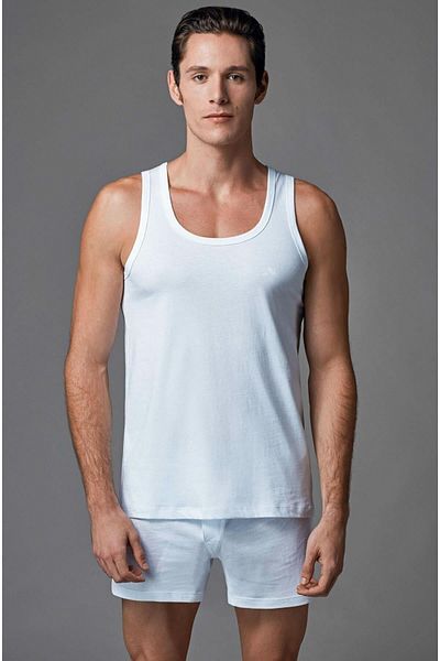 Eros Ers030 Unterhemd für Herren, gekämmte Baumwolle, 2er-Pack