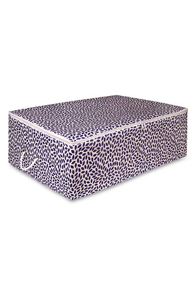 REKHOME 2-Piece Large Size Navy Blue Leaf Printed Bed Base Pillow Quilt Sweater Hurcu / 62x46x22