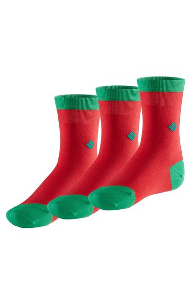 Bonny Silver Red Green Silver Socks for Boys - Pack of 3