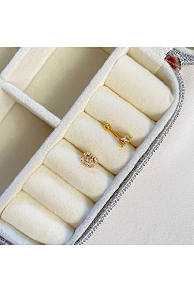 Mien Store Kadın / Kız Gold Rengi Cerrahi Çelik Cc Channel Tragus Kıkırdak Pi...