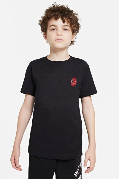 QIVI Tricou negru cu amprentă Ataturk pentru copii unisex