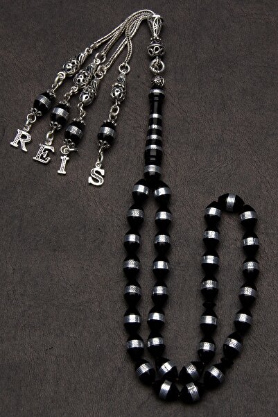 OTTOTESBİH Χάντρες προσευχής Kuka με ασημένια φούντα, Χάντρες προσευχής Kuka με ασημένια γράμματα, Χάντρες προσευχής Kuka