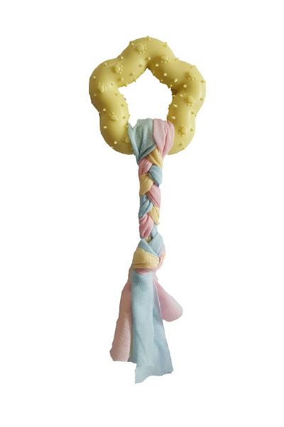 Mixpet Rope Knotted Rubber Colorful Star Dog Toy 20 cm Pink