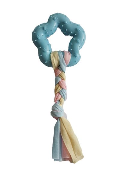 Mixpet Rope Knotted Rubber Colorful Star Dog Toy 20 cm Pink